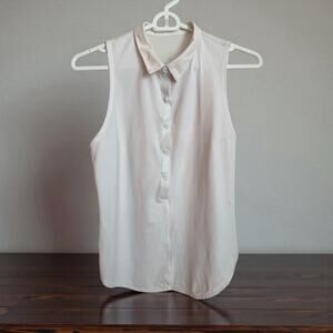 Lululemon Women Tank Top Quick Dry Sleeveless Polo Shirt Curved Hem Small